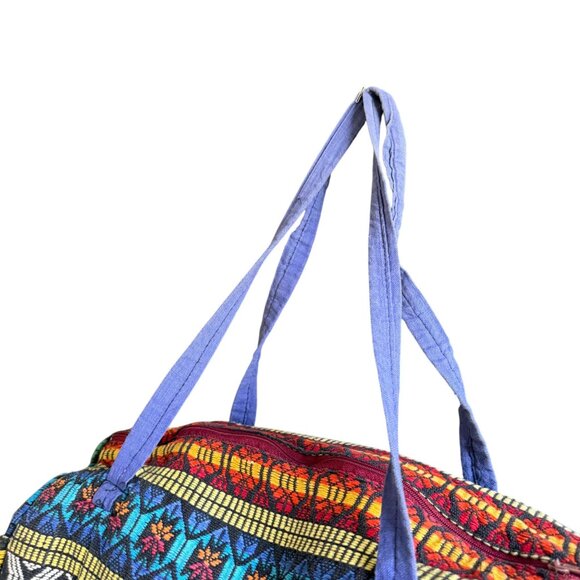 Embroidered Weekend Carry on Travel Duffel Bag Womens Multicolor Bohemian Boho - Picture 6 of 9